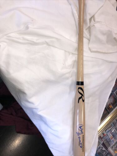 Bate de béisbol Carlos Baerga autografiado firmado 2x plateado Slugger rubio Rawlings - Imagen 3 de 3