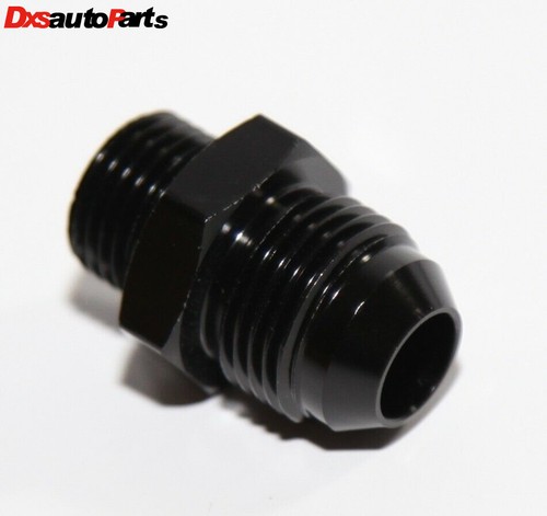 -8AN macho a M16x1,5 adaptador de montaje de extremo de manguera acampanada métrico macho negro 0 grados - Imagen 1 de 5