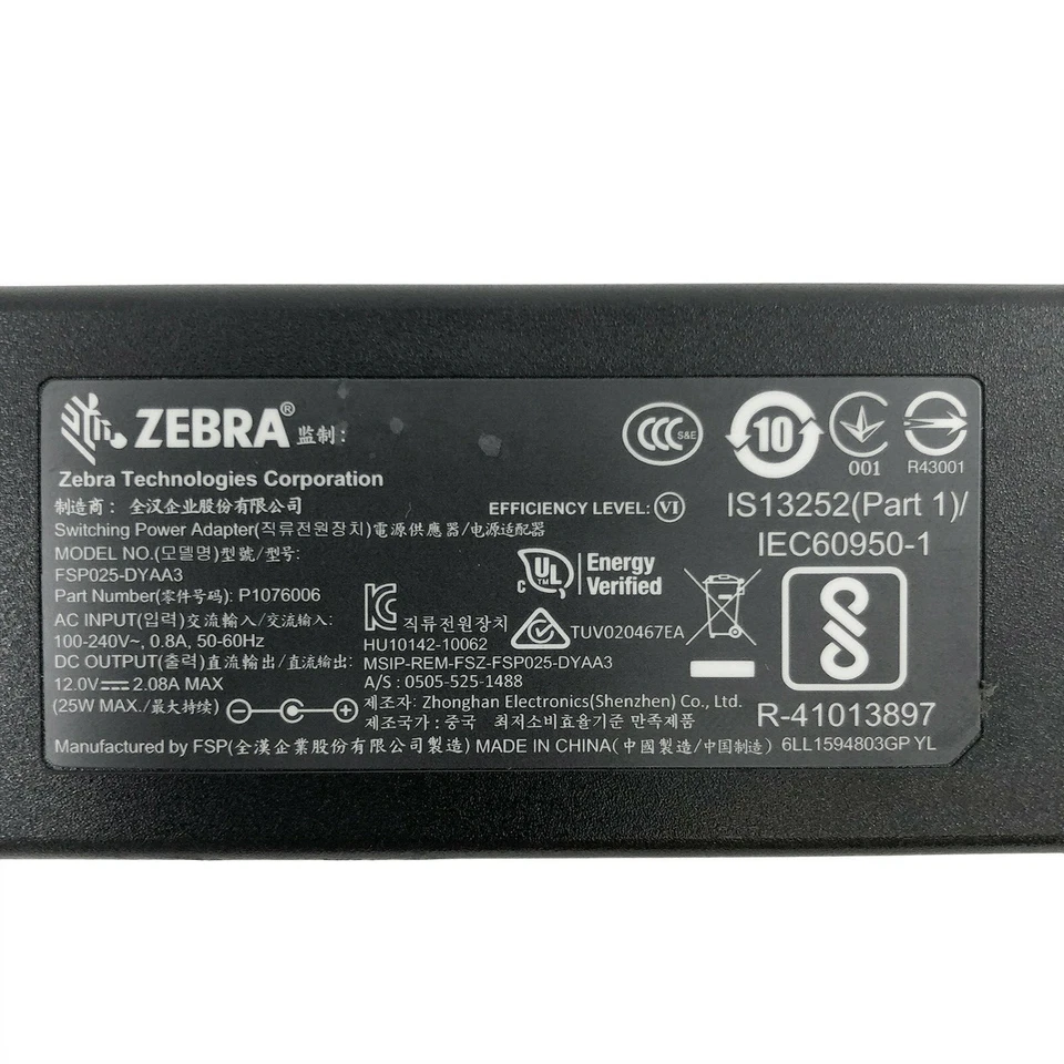 Fuente de alimentación de CA genuina Zebra FSP025-DYAA3 25 W para QLn220 QLn320 QLn420 con cable P Foto 2 de 4