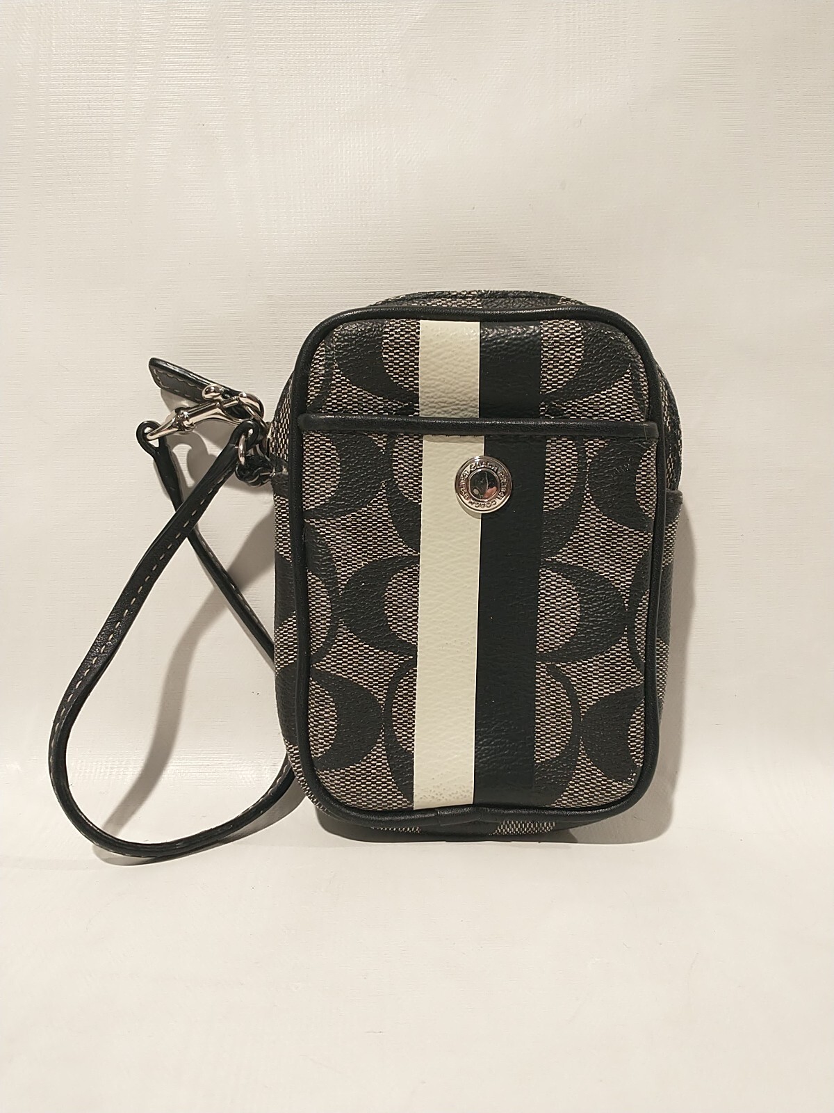 Coach Womens Gray Black Rectangular Zippered part… - image 1