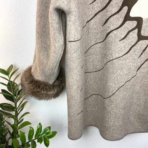 Abrigo De Colección Linda Lundstrom Laparka Con Capucha Lana Imitación Piel Tostado Águila Luna M RARO - Imagen 15 de 24