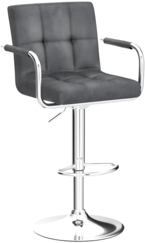 Counter Height Bar Stools Set of 2 Velvet Swivel Barstools for Kitchen Stool Hei - Picture 4 of 12