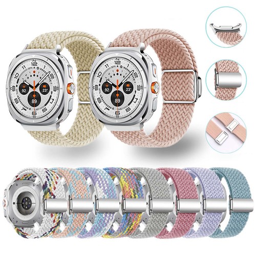 For Samsung Galaxy Watch Ultra 7 6 5 4 Magnetic Weaven Braided Nylon Watch Band