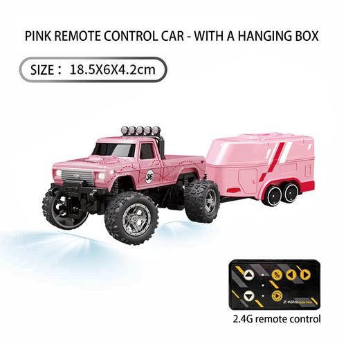 Mini RC Monster Truck USBC Rechargeable Underflow with Trailer,1:64 Scale Alloy - Picture 10 of 16