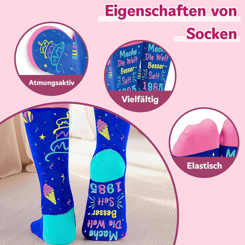Geschenke zum 40 Geburtstag, Geburtstag Socken, 40 Geburtstag Frauen, 40 Geburts - Bild 5 von 7