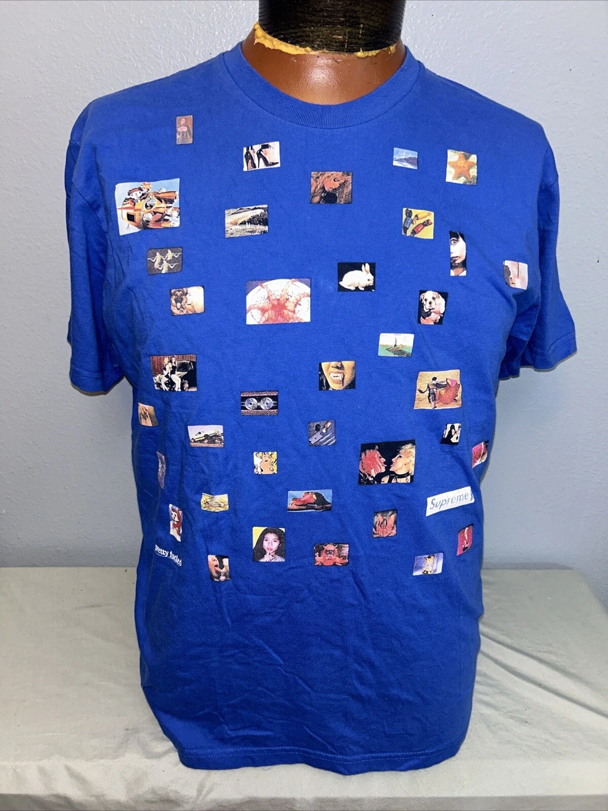 Supreme Pretty F***ed Chemise Bleu Royal Large Bleu Occasion En L'état