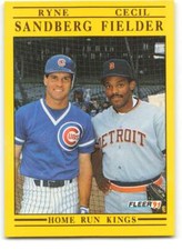 1991 Fleer Baseball #709 Ryne Sandberg/Cecil Fielder Home Run Kings 