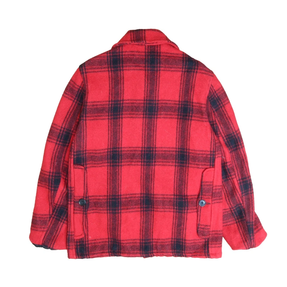 Vintage Pine Crest Wool Hunting Coat Jacket Size 38 Red Plaid - Imagem 2 de 4