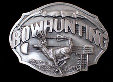 BOWHUNTING BELT BUCKLE DEER  BOW SISKIYOU PEWTER NEW