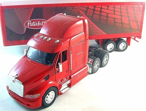 CAMION LONG HAULER PETERBILT RED NEWRAY 1/32 DIECAST TRUCK COLLECTOR'S MODEL,NEW - Picture 4 of 12