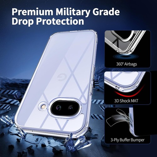 Coque Antichoc Google Pixel 9A + 2 Verres Trempés Protection Caméra Anti-Rayures - Photo 3 sur 7