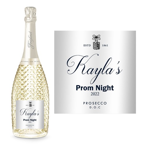 ETIQUETA BOTELLA PERSONALIZADA GRADUACIÓN NOCHE NOMBRE FREIXENET ROSA BLANCA PROSECCO - Imagen 5 de 5