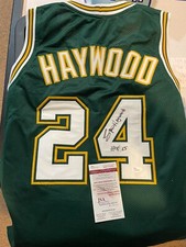 Spencer Haywood signed Seattle White Custom Stitched Pro Jersey w/ HOF 15 JSA XL