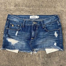 Vintage Y2K Denim Micro Mini Skirt Low Rise Abercrombie