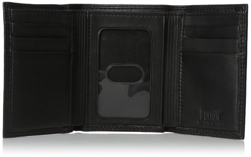 Herren Emblem - Leder Ausweis dreifach faltbare Geldbörse, schwarz, Einheitsgröße - Bild 4 von 5