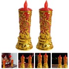 1 Pair of Chinese Candle Lights Candlestick Worship Candle Light Buddhism
