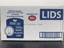 WinCup Foam Plastic Lids for 8 Oz 1000 Ct White