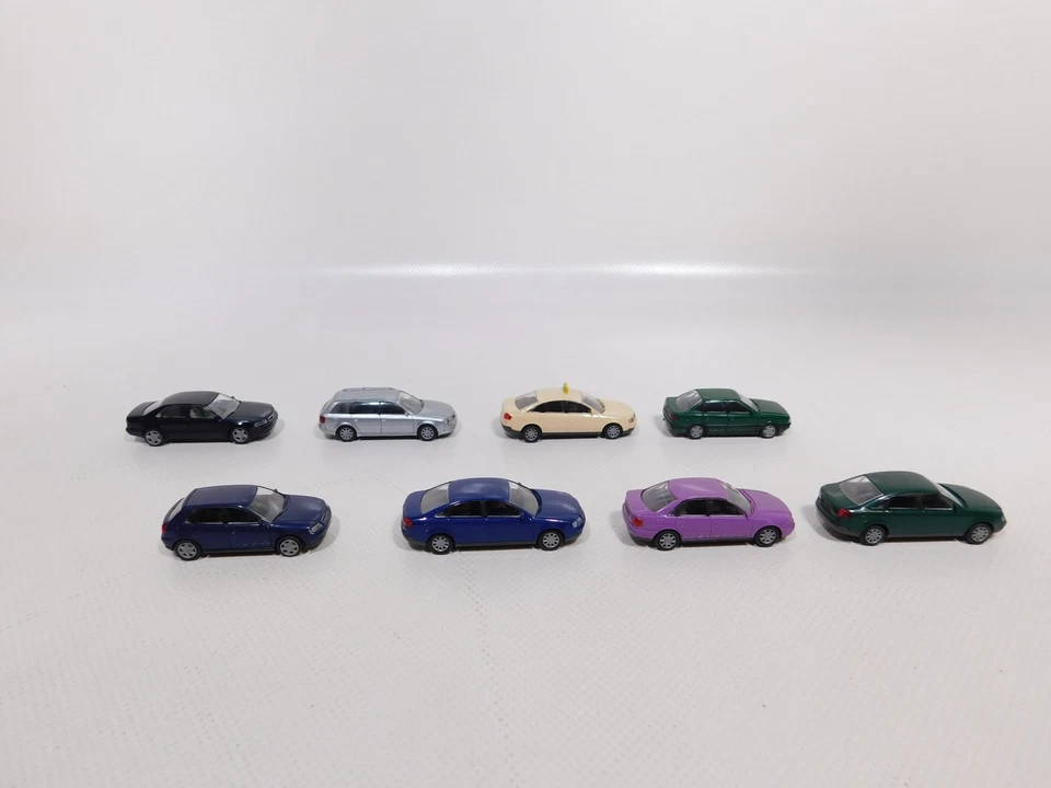 8X Rietze H0 1:87 Modello Auto Pkw Audi 90 A3 A4 A6 A8 Taxi Sg/Mint #DZ267-0,5 - Immagine 2 di 4