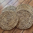 NWT Benson Mills Beige Natural Water Hyacinth Round Woven Placemats Set of 4
