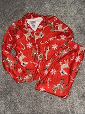 Kids Unisex Rudolph Red Nose Reindeer Flannel Pajama Set Size L 10