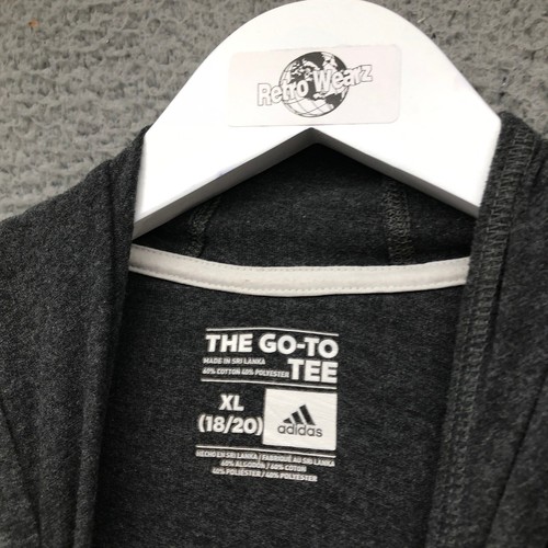 Adidas Sweatshirt Hoodie Boys Youth XL Long Sleeve Graphic Logo Heathered Gray - Picture 3 of 10