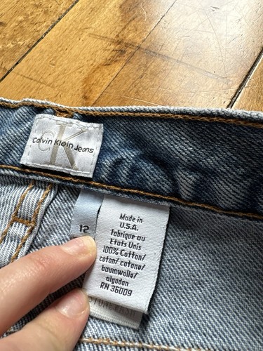 Vintage Calvin Klein Denim Straight Leg Jeans-Made In USA-Sz. 12 Womens - Picture 6 of 7