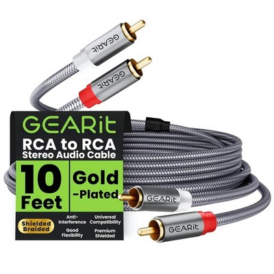 RCA Cable 2RCA Male Stereo Audio Gold Plated Car Subwoofer Amp HiFi