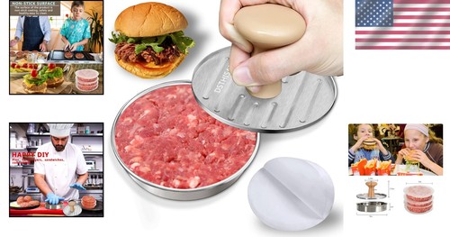 Versatile 5-Inch Non-Stick Burger Press - Ideal for Grilling, Cooking & Storage - Bild 2 von 9