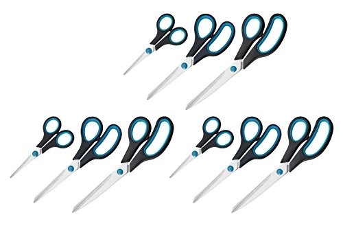 Ciseaux de bureau ergonomiques en acier inoxydable Westcott 3 tailles set n-90027
