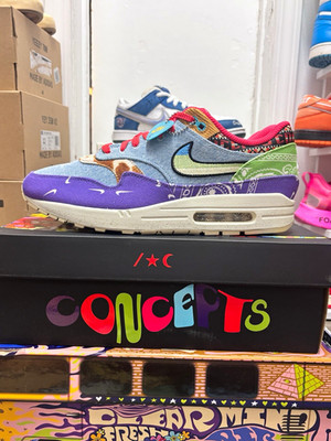Nike Air Max 1 SP Concepts  Far Out  Multicolor Sail Denim Paisley Size 12