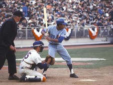 BASEBALL PHOTO PRINT MONTREAL EXPOS JOSE COCO LABOY   VS NEW YORK JERRY GROTE 