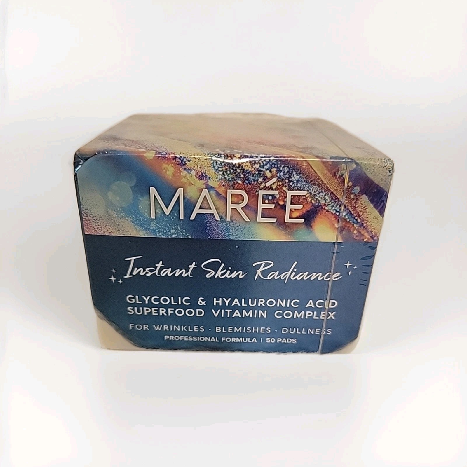 MAREE Instant Skin Radiance Glycolic & Hyaluronic Acid 50 Pads Imperfect Box.