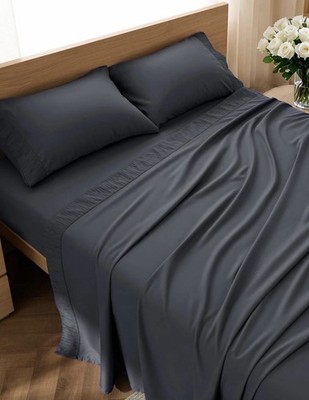 Bedsure Queen Sheet Set - Soft Black Queen Size Sheets - Breathable