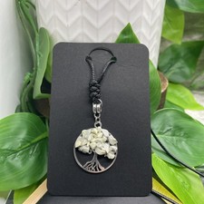 16-24  Cord Necklace  1.5  Stone Bead Tree Of Life Pendant Free Ship B8078