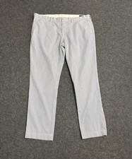 Polo Ralph Lauren Pants Mens Size 40x32 Blue Striped Flat Front Slim Fit