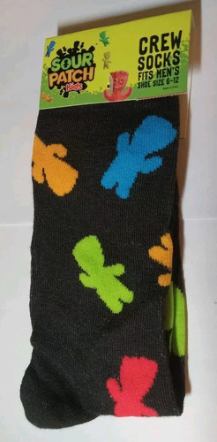 SOUR PATCH KIDS MULTI COLOR CREW SOCKS SIZE 6-12 - Picture 2 of 4