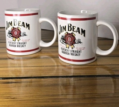 Set of 2 Vintage 2000 Jim Beam Kentucky Bourbon Whiskey Coffee Mugs 12oz EUC