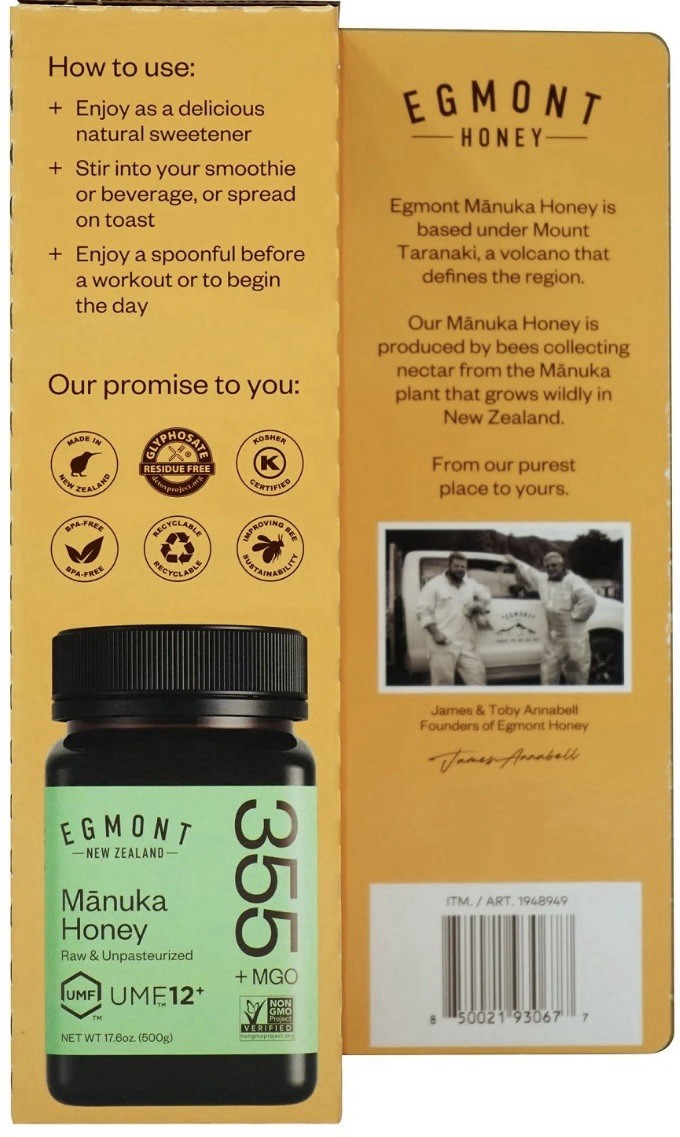 Egmont Manuka Honey 500gr 355+ MGO Organic Raw Honey | eBay