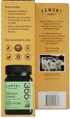 Egmont Manuka Honey 500gr 355+ MGO Organic Raw Honey | eBay