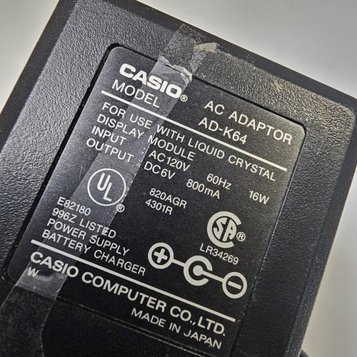 CASIO AD-K64 AC Adapter Power Supply 120V AC IN 6V DC Out - Picture 2 of 4