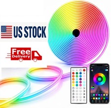 Neon Rope Light 32.8ft Flexible Rgb Neon Led Strip Ip65 Waterproof Control