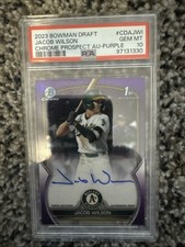 2023 Bowman Draft Chrome Prospect Jacob Wilson Purple Refractor /250 Auto PSA 10
