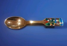 Anton Michelsen Solid Silver with Gold Gilding Christmas Spoon Danish Hallmarks.