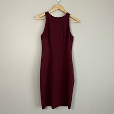 Mango Maroon Scuba Bodycon Sleeveless Mini Dress Size Small