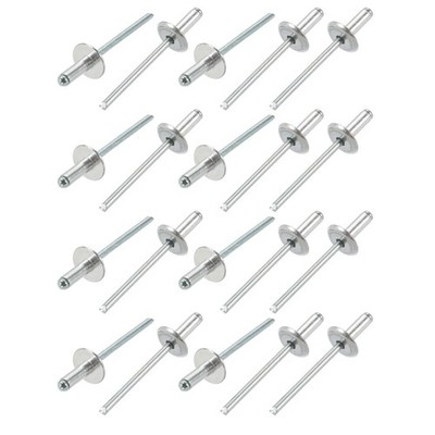 20pcs 4mm x 10mm Aluminum Open End Wide Flange Blind Rivets