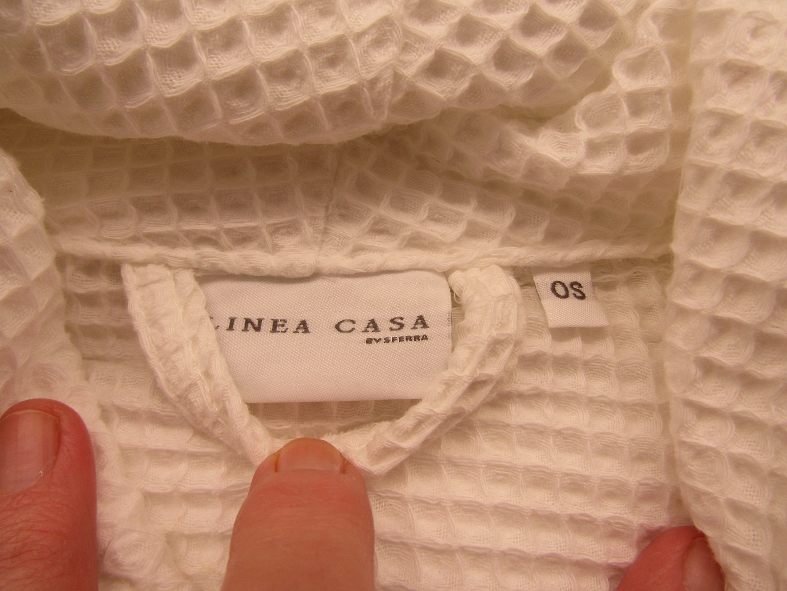 SFERRA One Size Unisex Cotton Waffle Weave Kimono Style Robe with Belt--BNIB