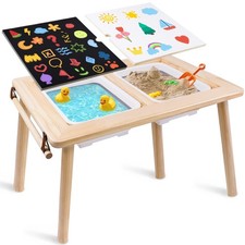 Wooden Sensory Table for Toddlers, Children with 2 Size, Neutral