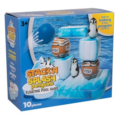 Stack 'n Splash Penguins Pool Game, Floating Target Toy- Build It, Hit It, Kn...