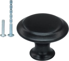 30 Pack Matte Black Kitchen Cabinet Knobs Round Drawer Pulls Stainless Steel