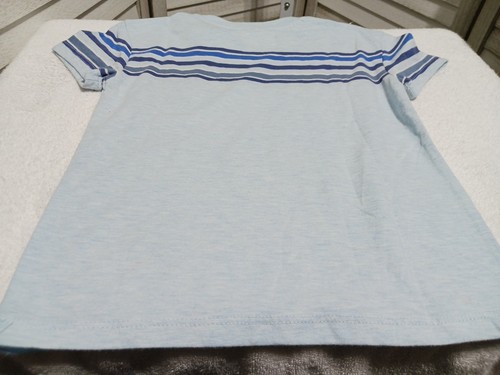 Cat Jack Toddler Boys Shirt Size 4T Blue Stripes Short Sleeves Pullover Tee - Picture 9 of 10